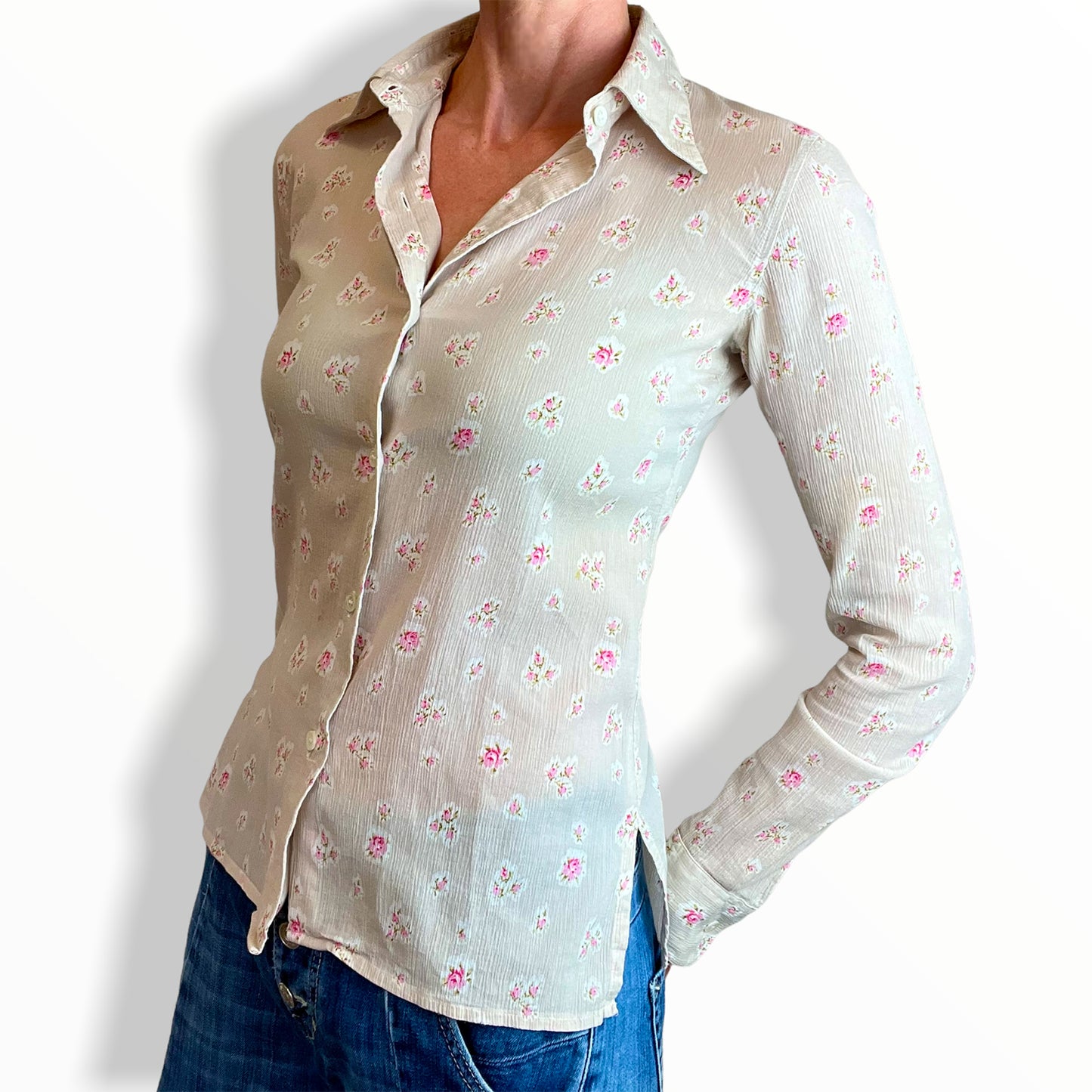 Agnes B fitted cheesecloth shirt