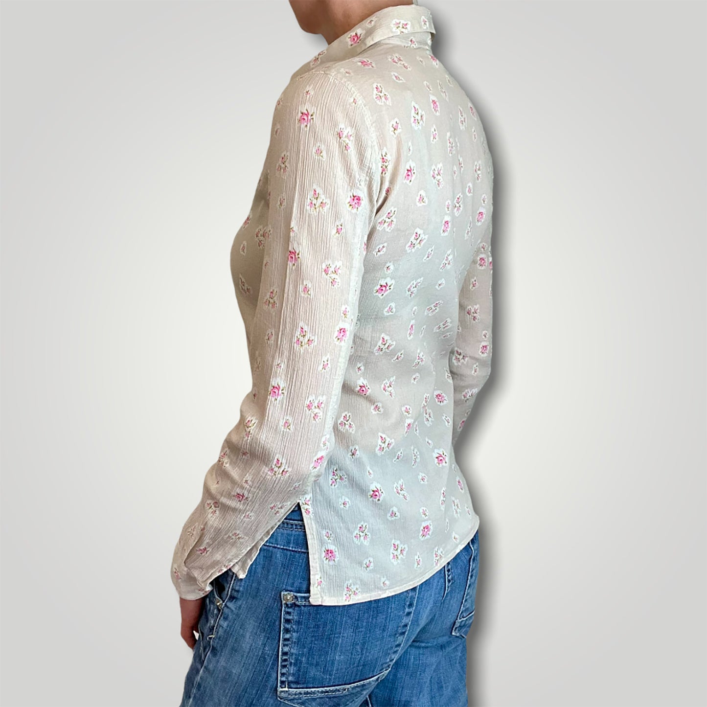 Agnes B fitted cheesecloth shirt side
