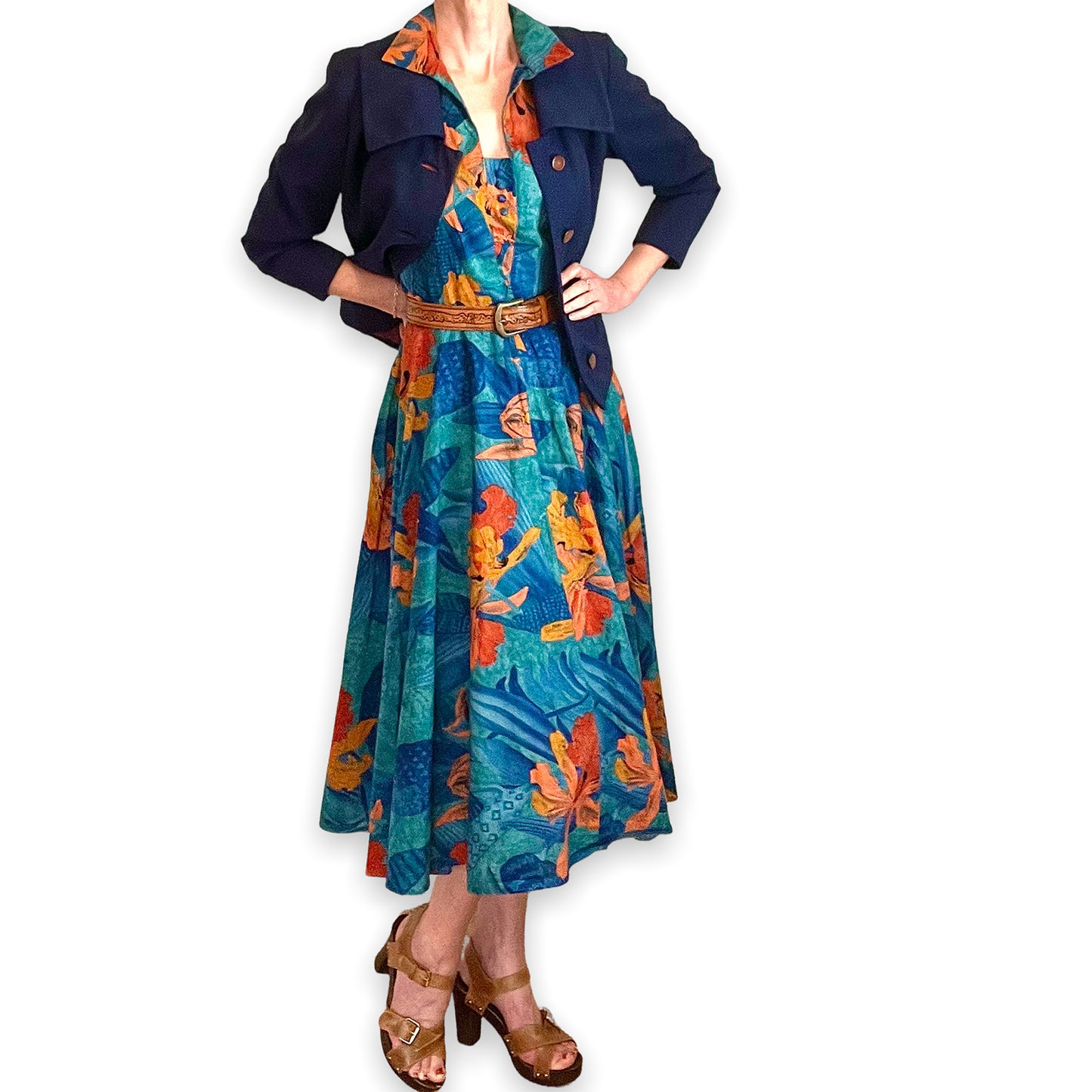 Susan Gillis-Browne 50's botanical print dress with jacket