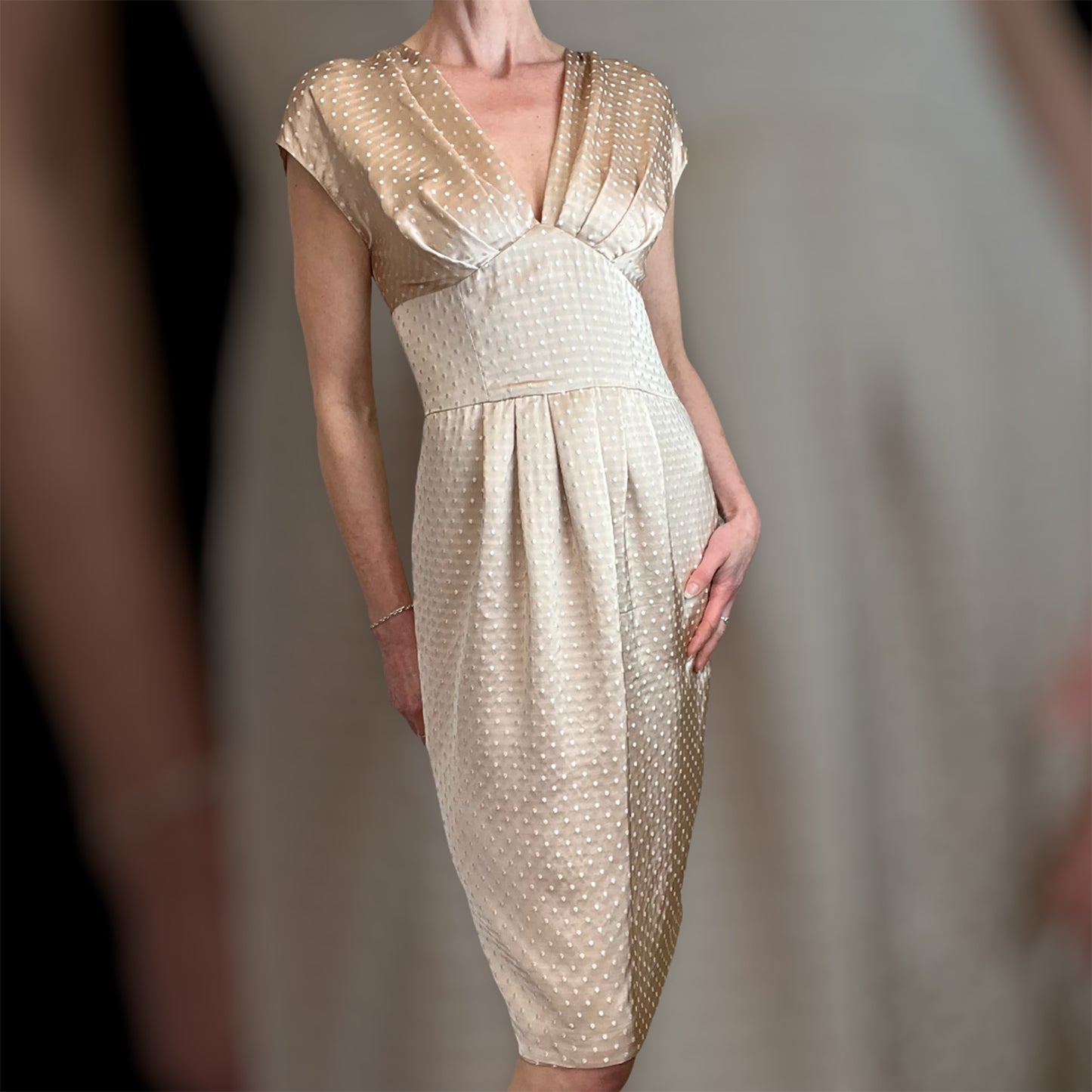 Moschino blush dotty dress front