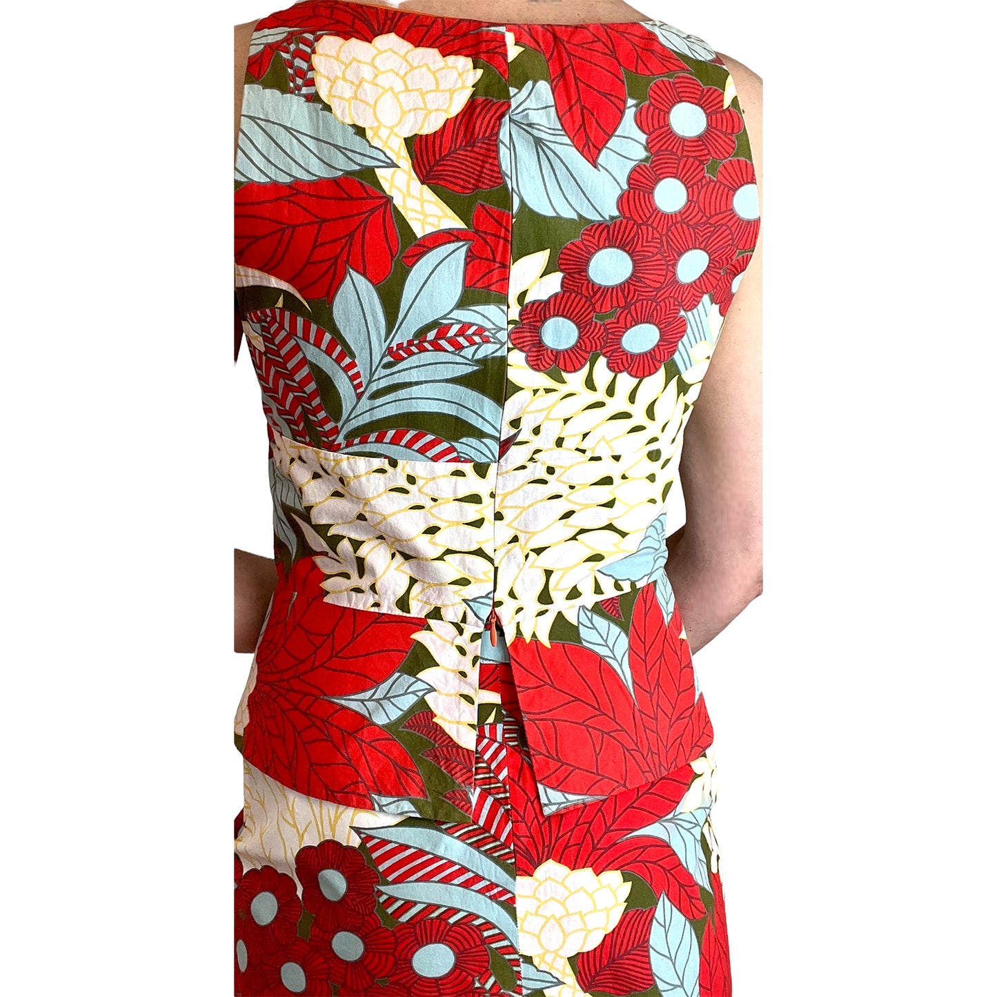 Joseph summer skirt and peplum top back detail