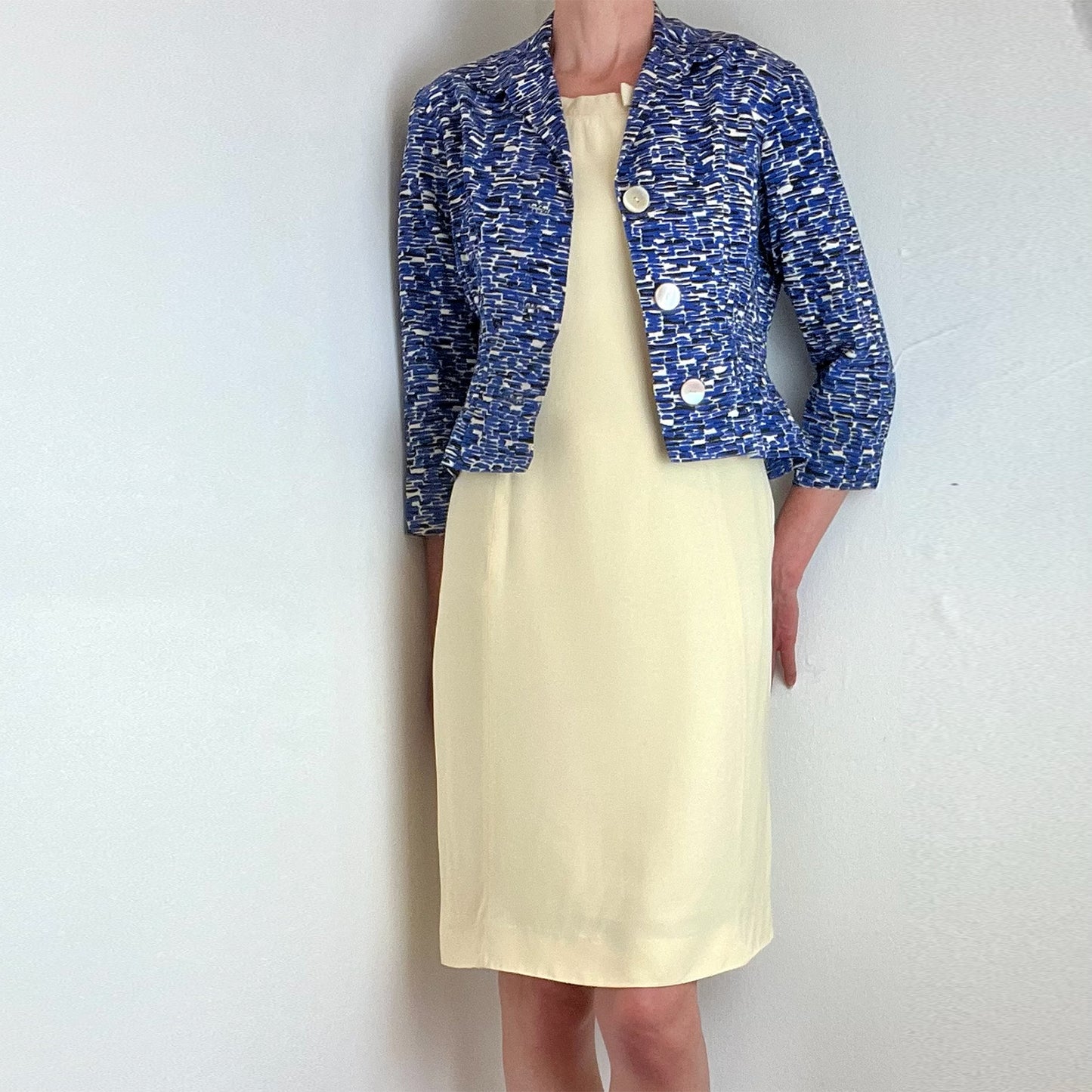 Moschino 90's buttermilk shift dress with jacket