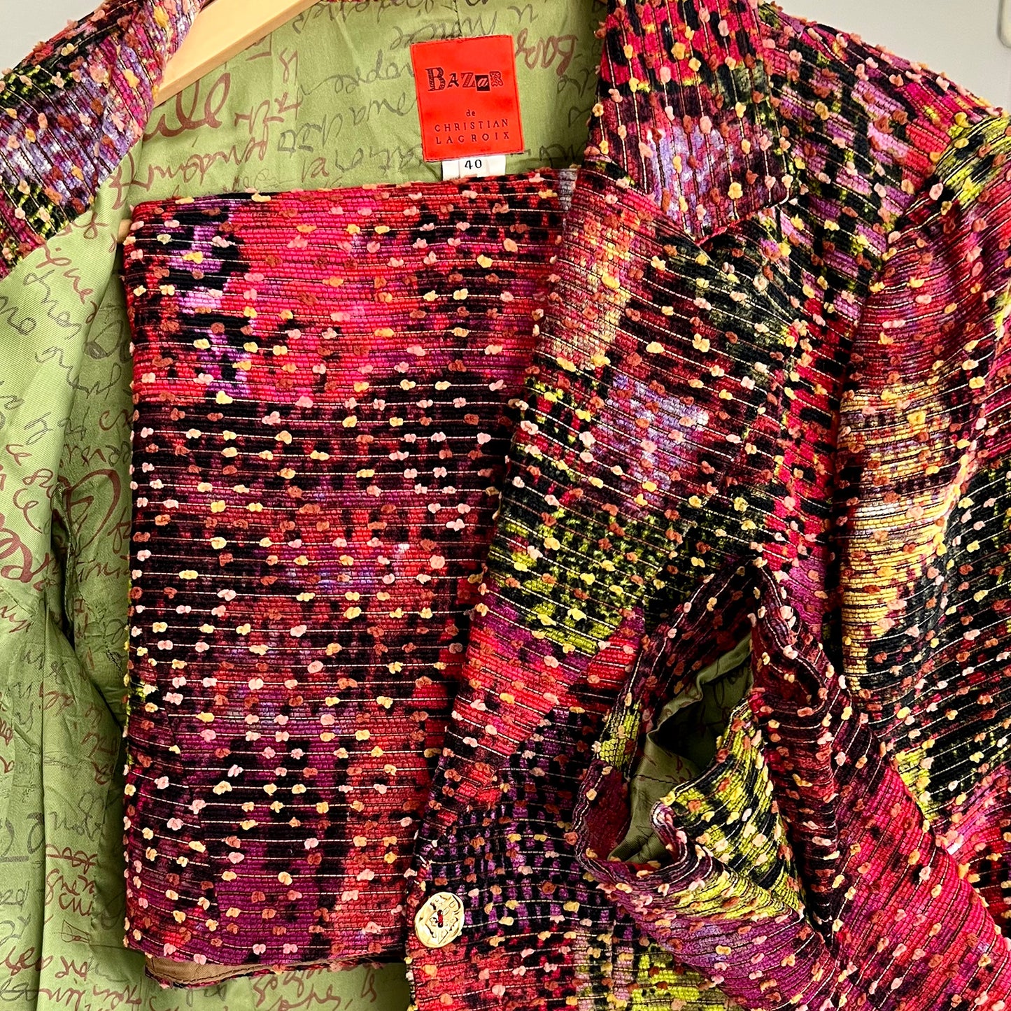 Christian Lacroix skirt suit label