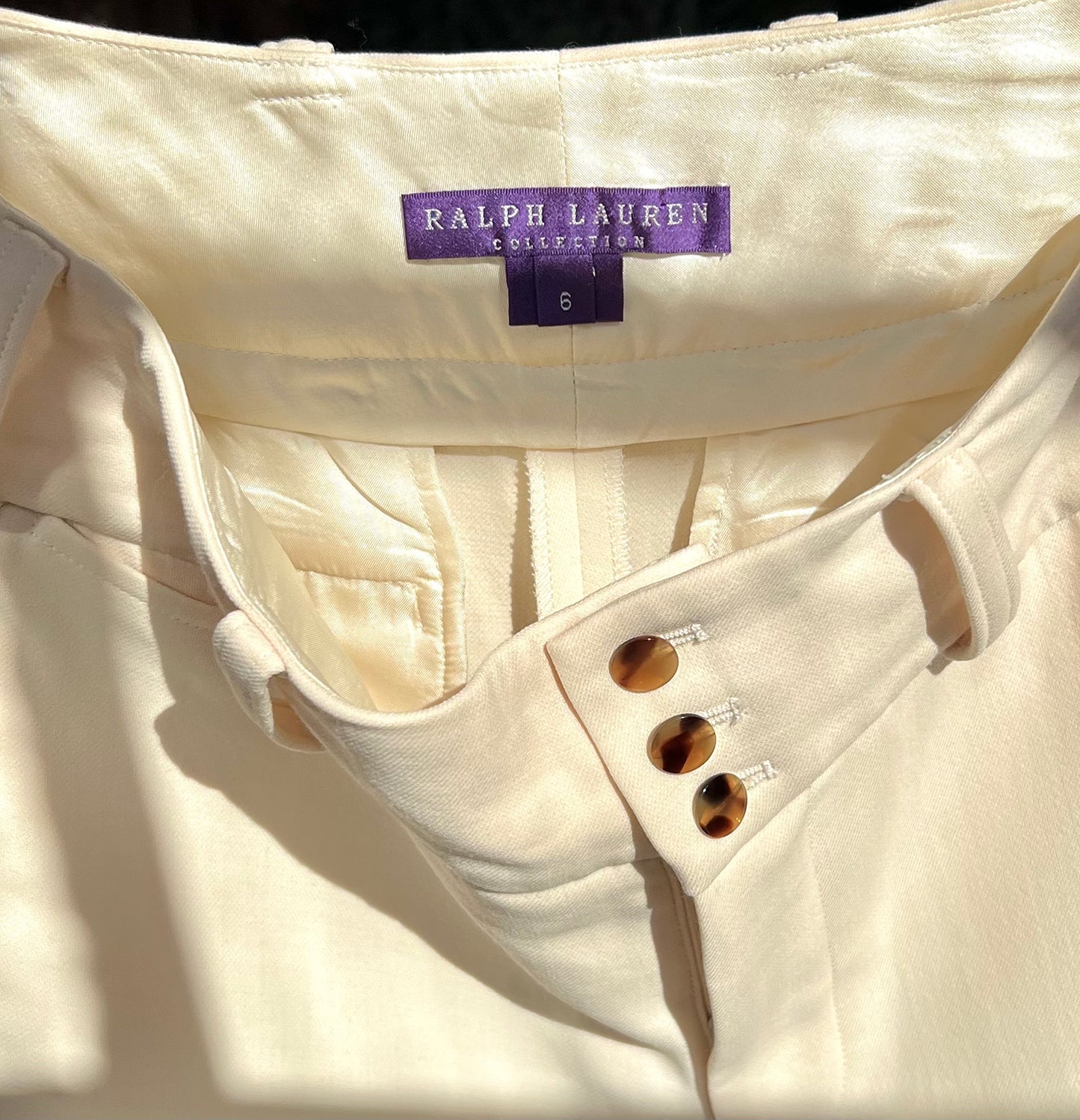 Ralph Lauren 90's Purple Collection wide leg trousers brand detail