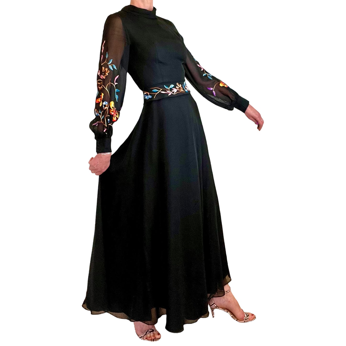 Susan Small 70's embroidered maxi