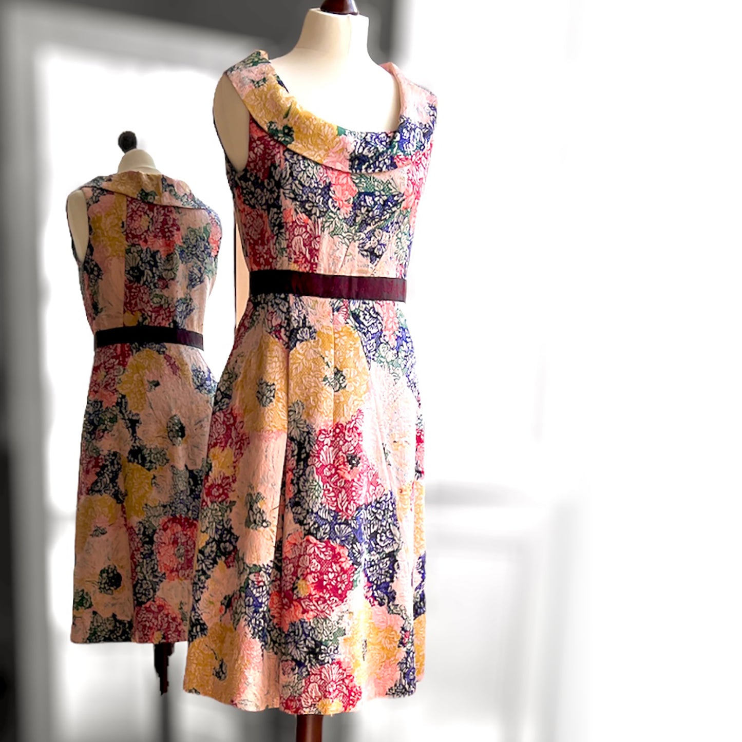Cacharel fold-over neckline dress