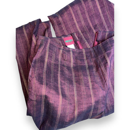 Kenzo Burgundy / Metallic Trousers 2000s