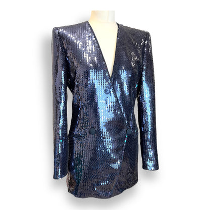 Escada Deep Purple Sequin Jacket 1990s