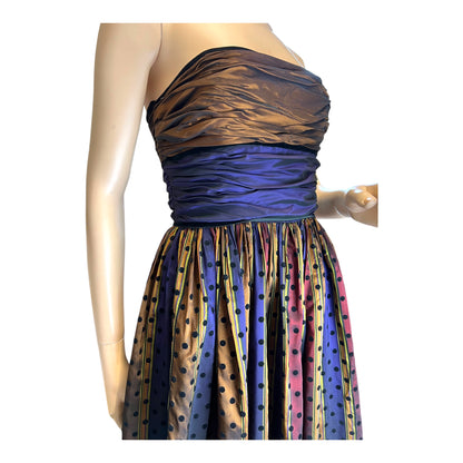 Jean Allen Taffeta Strapless Gown 1970s