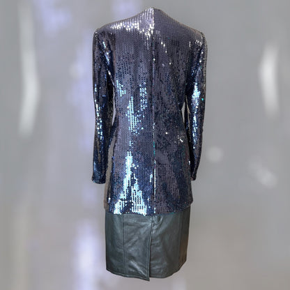 Escada Deep Purple Sequin Jacket 1990s