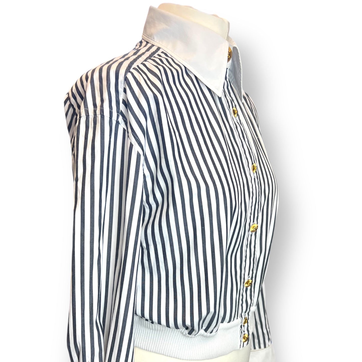 Chanel Black/White Striped Shirt 1980s