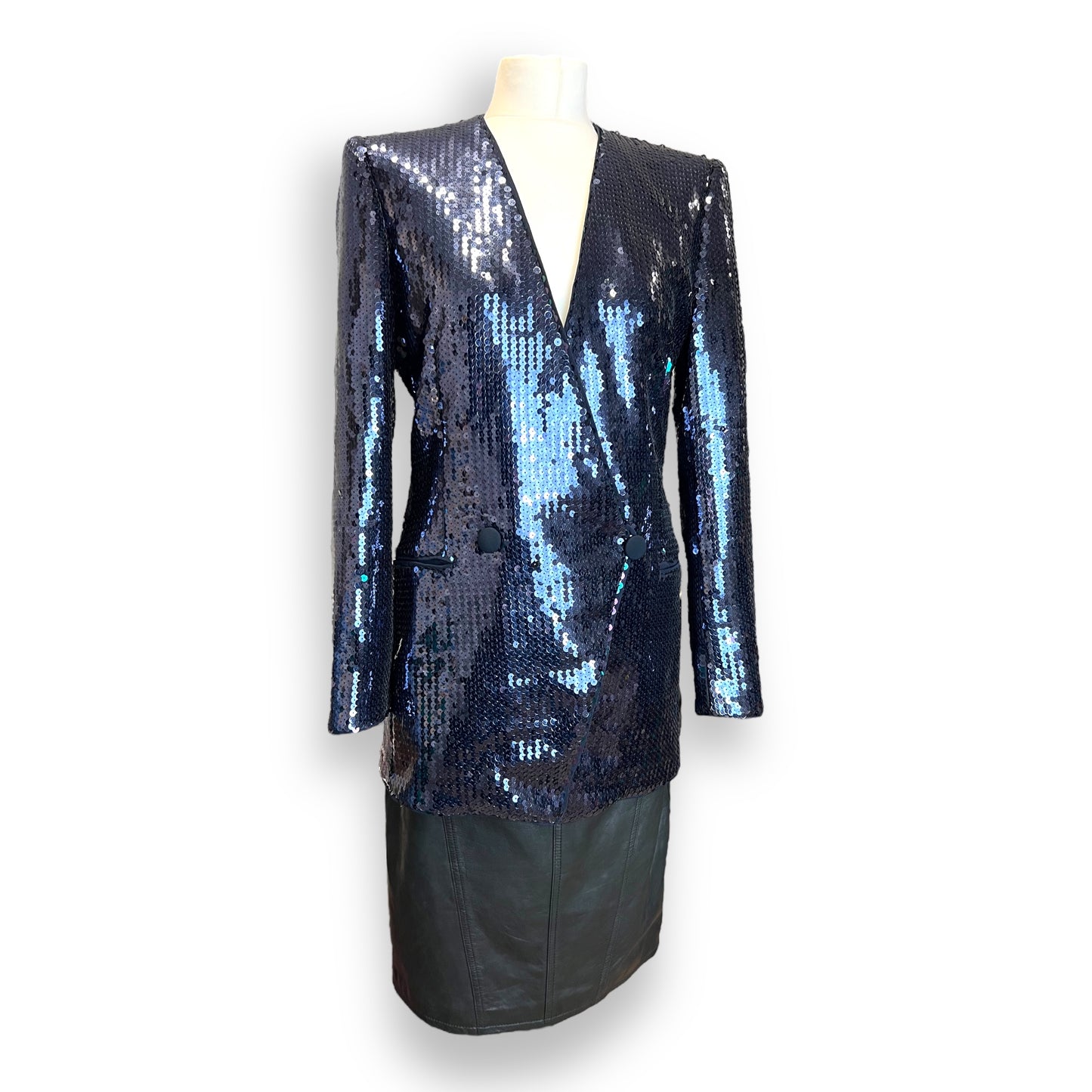 Escada Deep Purple Sequin Jacket 1990s