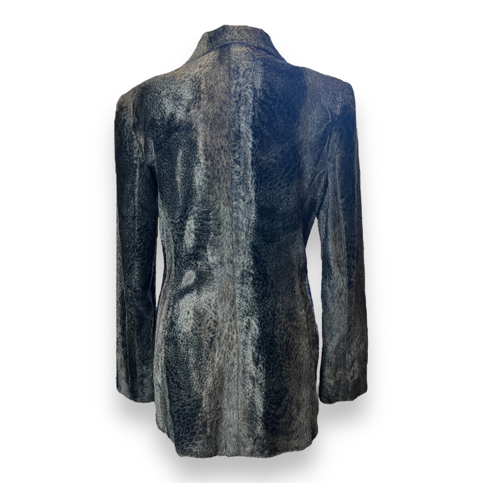 Kenzo Dark Leopard Print Velvet Blazer 1980s