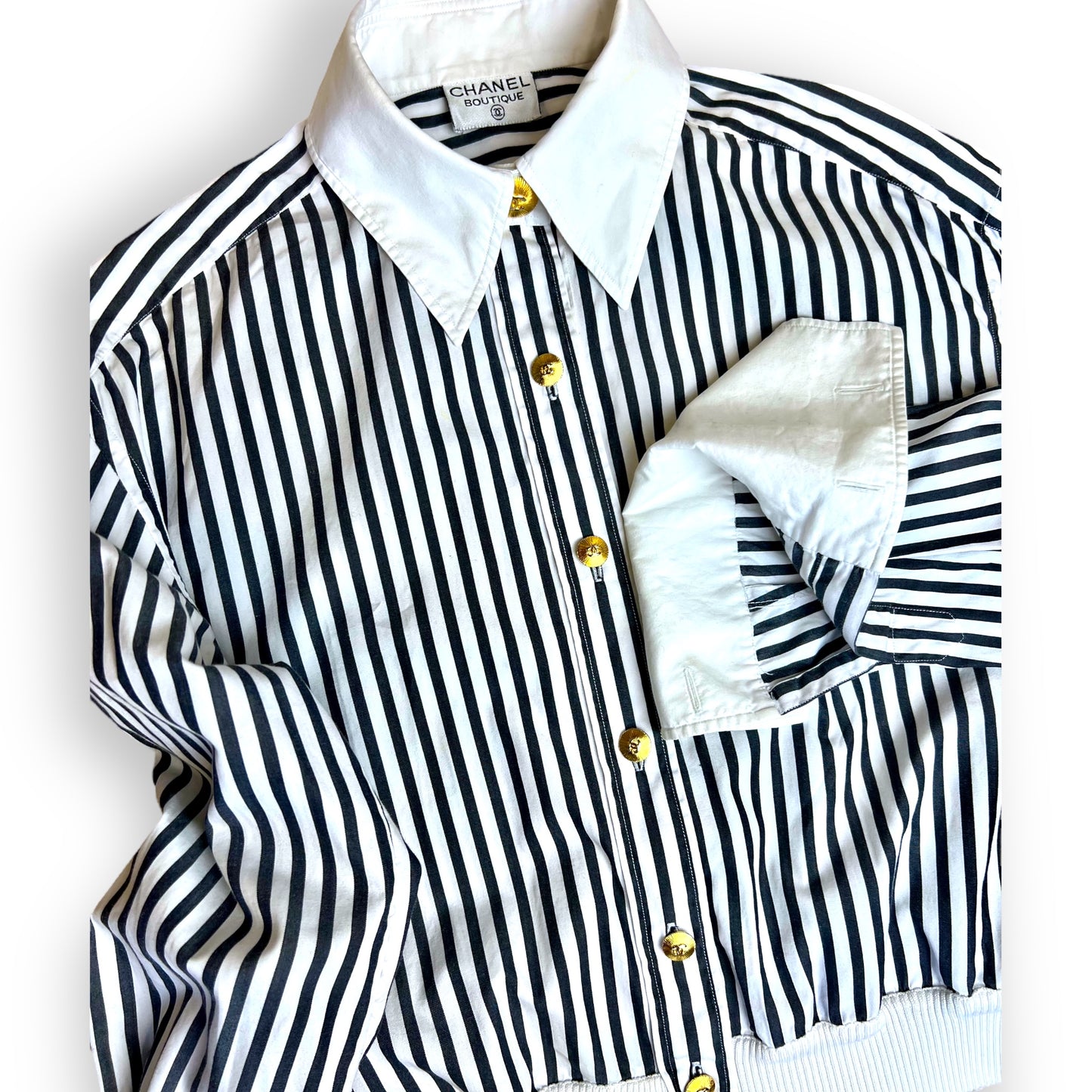 Chanel Black/White Striped Shirt 1980s