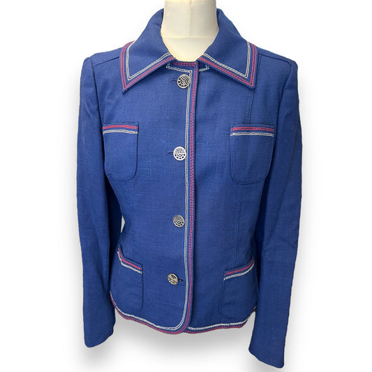 Louis Feraud Blue Linen Jacket 1960s