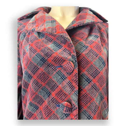 Velvet Checked Swing Coat 1960s