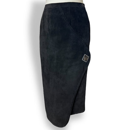 Jean Muir A-symmetrical Suede Skirt 1980s