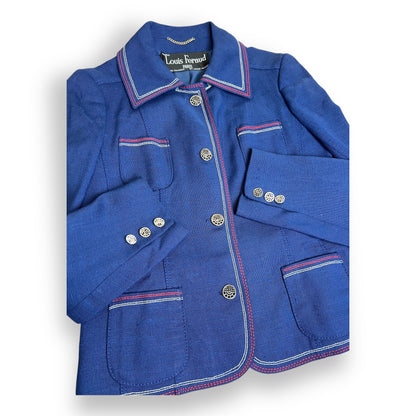 Louis Feraud Blue Linen Jacket 1960s