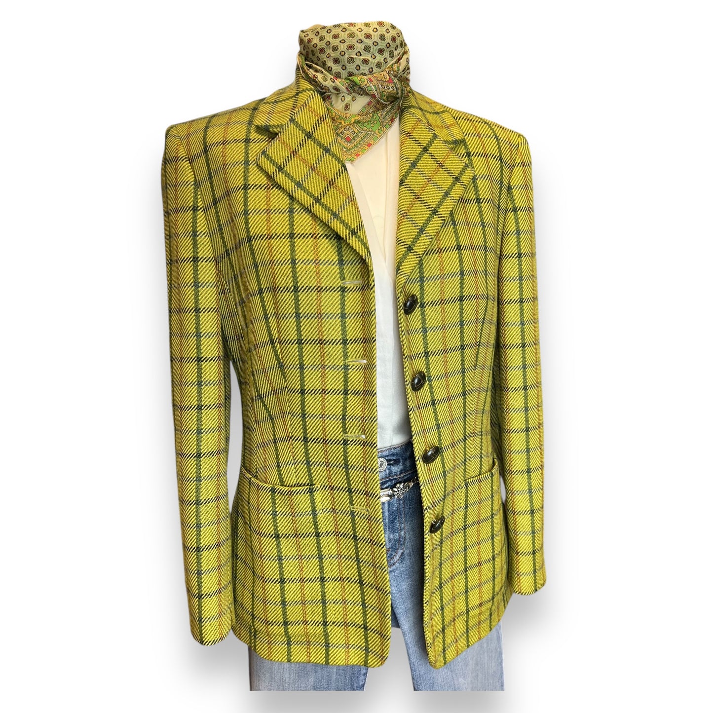 Laurel Checked Tweed Blazer 1990s