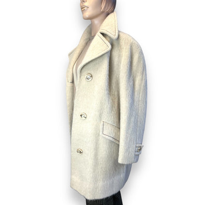 Cream Furry Wool Coat 1960s