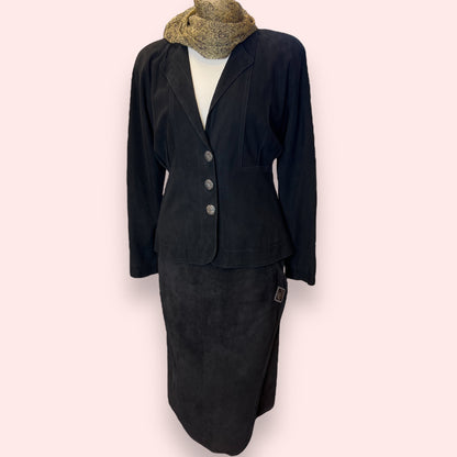 Jean Muir A-symmetrical Suede Skirt 1980s