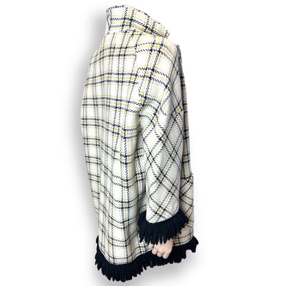 Checked Wool Coat with Fringe 1960s