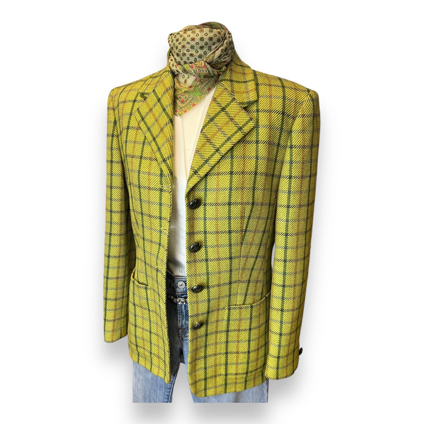 Laurel Checked Tweed Blazer 1990s