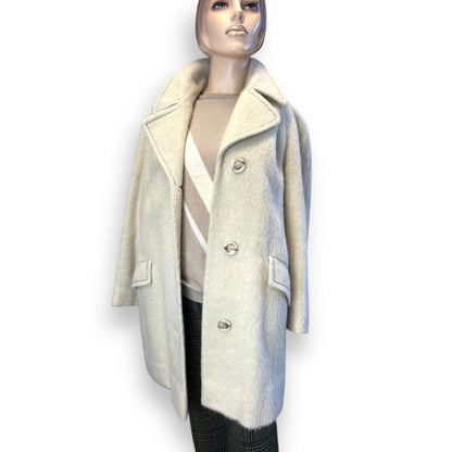 Cream Furry Wool Coat 1960s