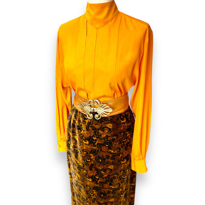 Christian Dior Mustard Blouse 1980s