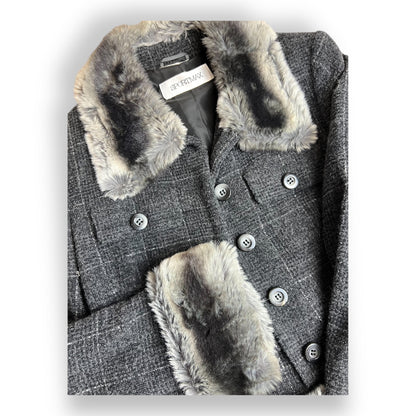 SportMax Fur Trimmed Wool Suit 1990s