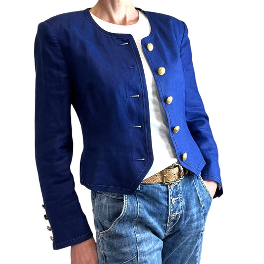 Jaeger Blue Linen Jacket