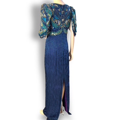Oleg Cassini Beaded Silk Gown 1990s Copia Vintage Oleg Cassini Beaded Silk Gown 1990s Copia Vintage