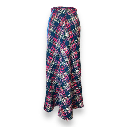 Dereta London Tweed Plaid Maxi Skirt 1970s