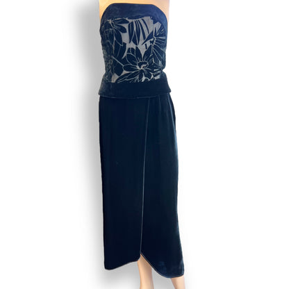 Janice Wainwright Black Velvet Skirt 1980s