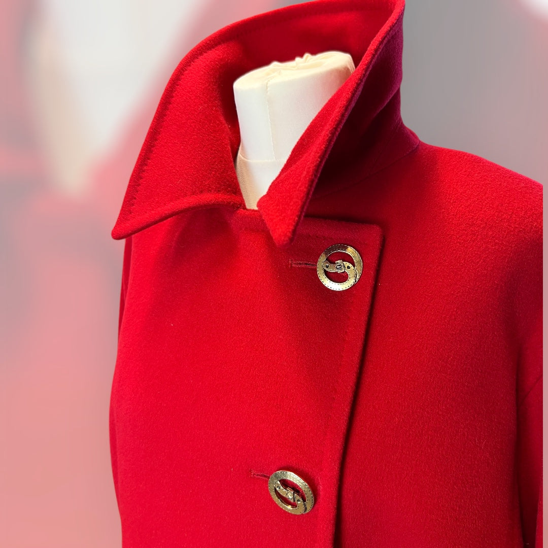 Jaeger Cashmere Red Coat 80s