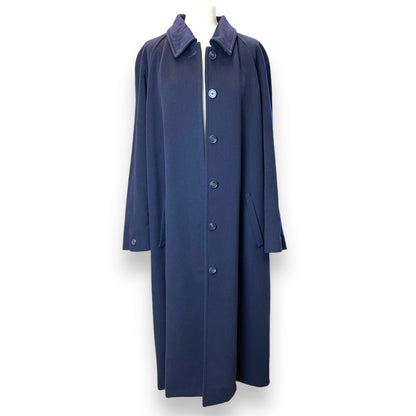 Jaeger Cashmere Navy Overcoat 90s