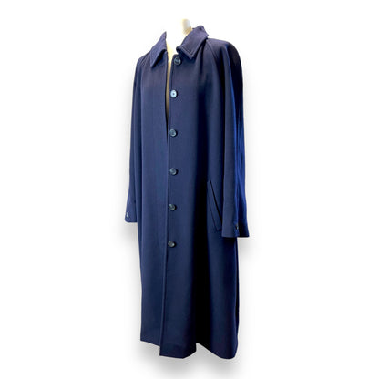 Jaeger Cashmere Navy Overcoat 90s