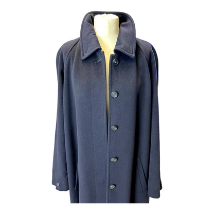 Jaeger Cashmere Navy Overcoat 90s