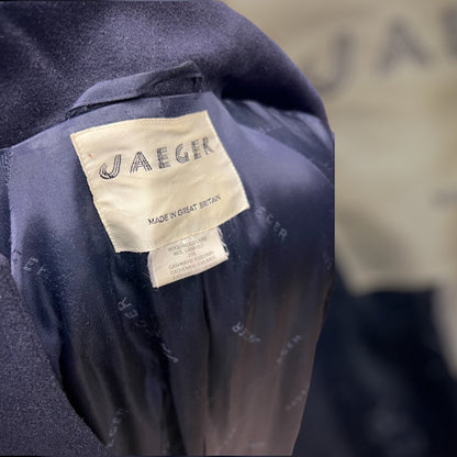 Jaeger Cashmere Navy Overcoat 90s