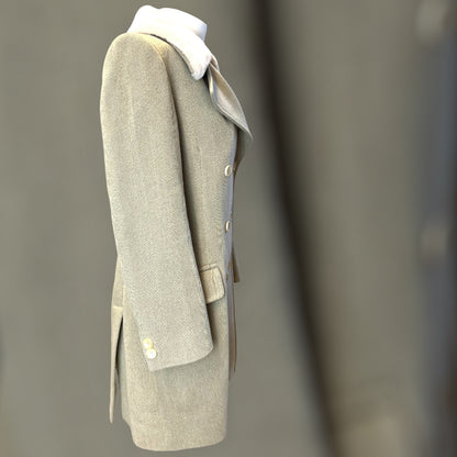 Nicole Farhi Herringbone Tweed Coat 1990s side view