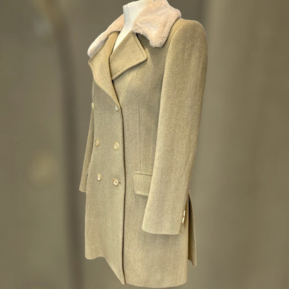 Nicole Farhi Herringbone Tweed Coat 1990s side view