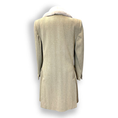 Nicole Farhi Herringbone Tweed Coat 1990s rear view