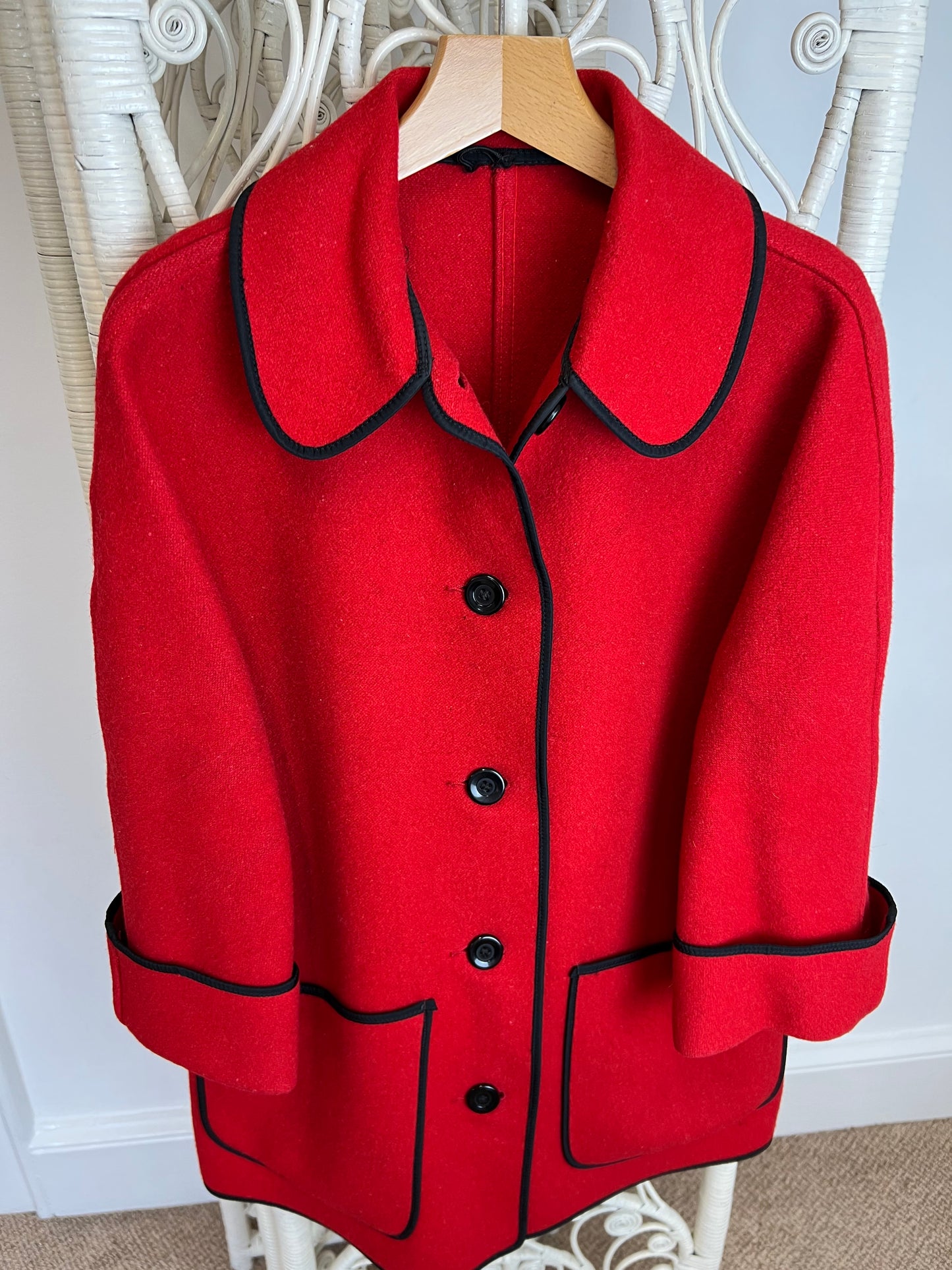 Devonshire Lady Red Felted Wool Coat 1960s