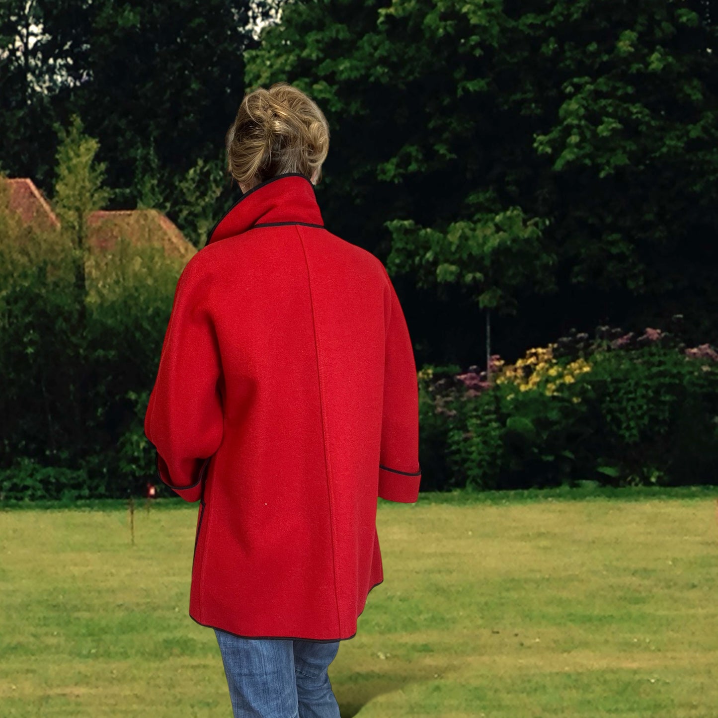 Devonshire Lady Red Felted Wool Coat 1960s