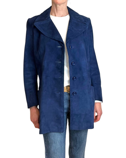 Loewe Blue Suede Jacket 1970s