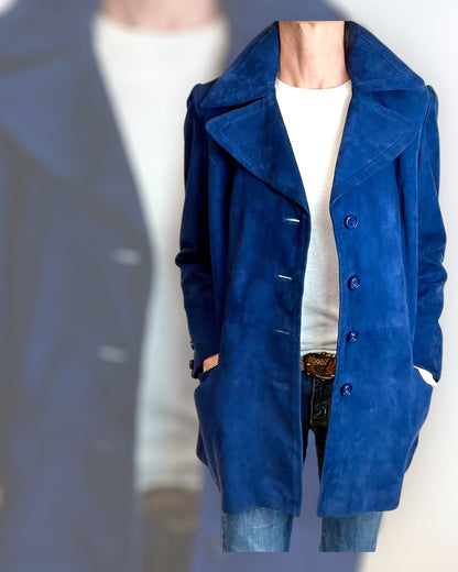 Loewe Blue Suede Jacket 1970s
