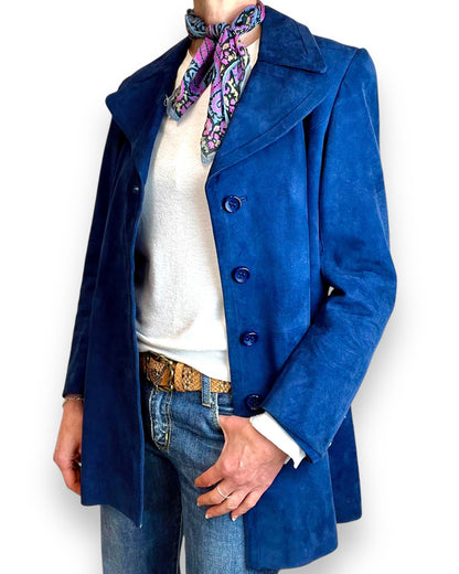 Loewe Blue Suede Jacket 1970s