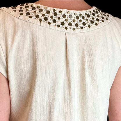 Diane Von Furstenberg studded linen dress back detail