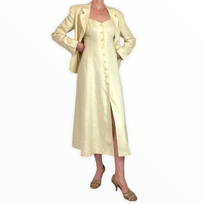 Kenzo linen backless dress and jacket front