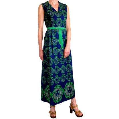 Jaeger London 60's blue/green maxi